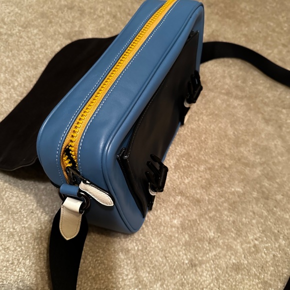 Coach Track Blue Crossbody Bag With Coach Stamp Coach Men Bag Crossbody Unisex - Picture 5 of 7